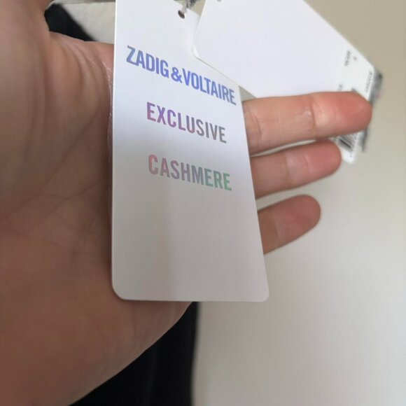 Zadig & Voltaire New With Tags Black Cashmere Sweater Rhinestone Skull - Picture 5 of 7